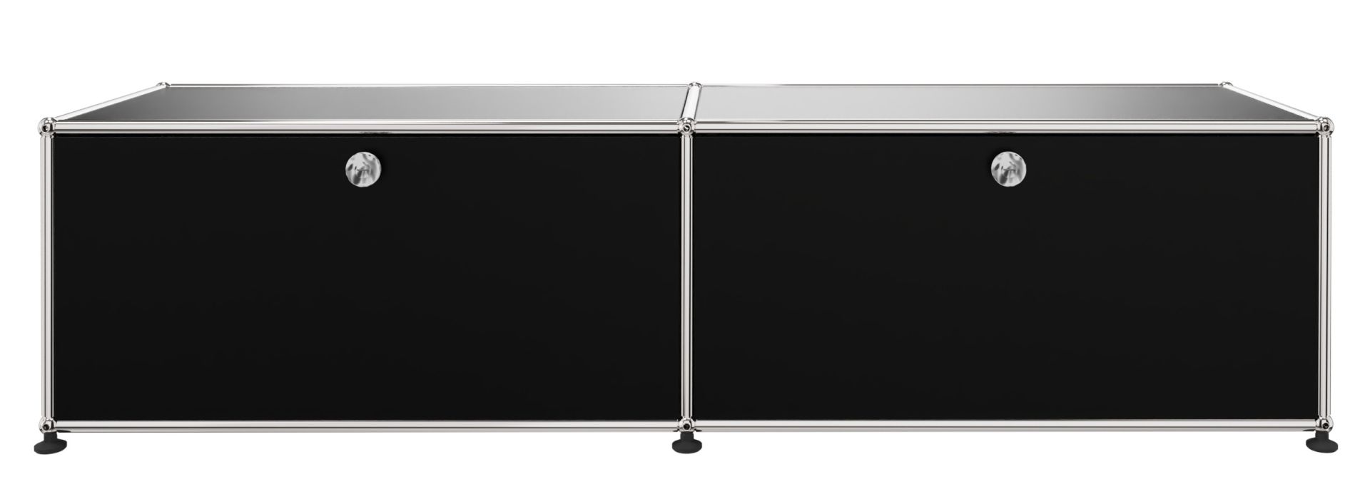 USM Haller Lowboard 2 Klappen Graphitschwarz - FAST DELIVERY