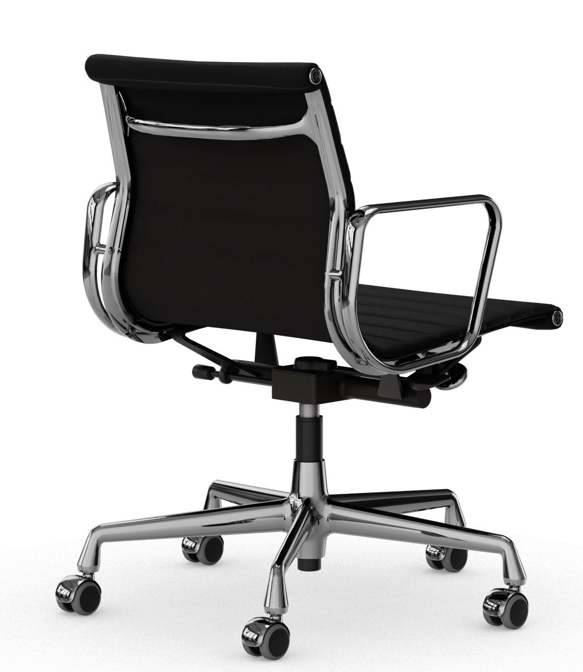 Aluminium Chair EA 118 / EA118 Stuhl Leder Premium Nero Vitra