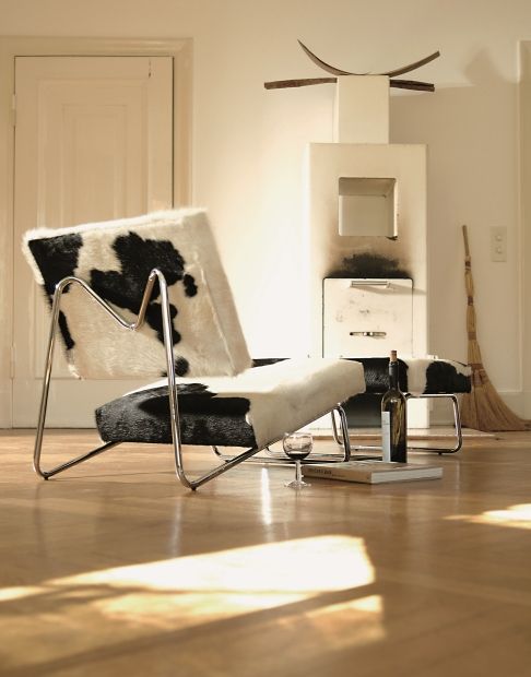 Lounge Chair Hirche Sessel STOFF HELLGRAU / GESTELL WEISS Richard Lampert EINZELSTÜCK