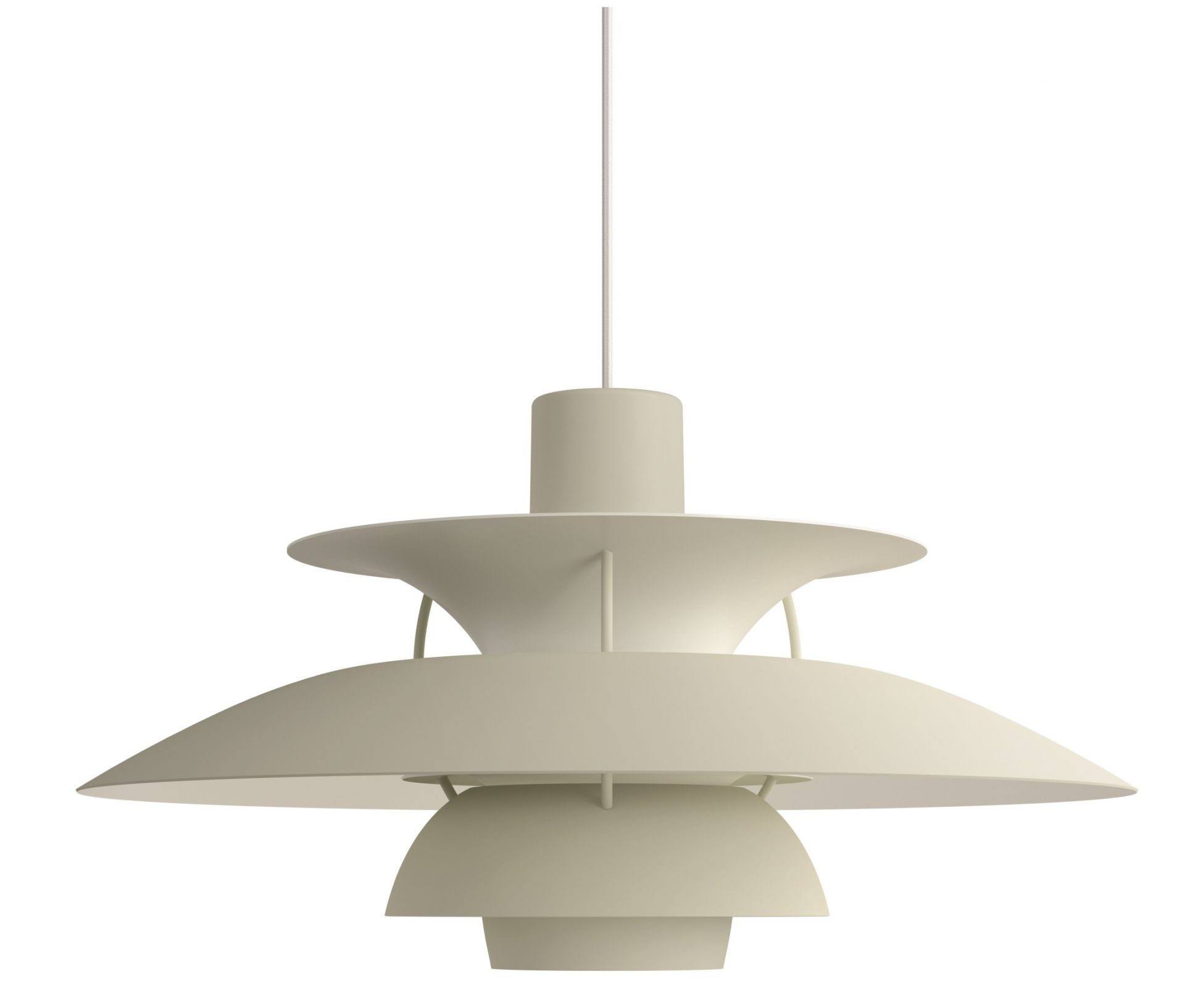PH 5 Monochrome Pendelleuchte Louis Poulsen Pale Pewter
