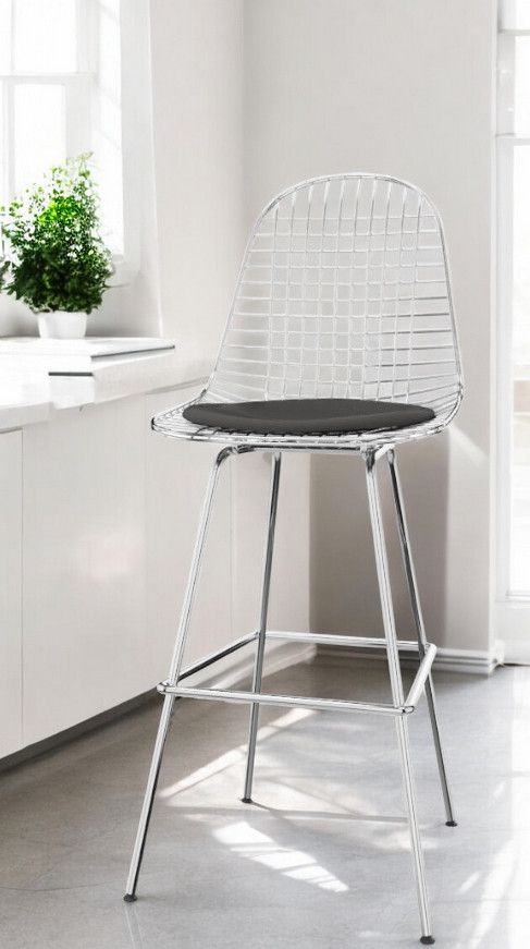 Eames Wire Bar Stool Barhocker High mit Sitzpolster Vitra 