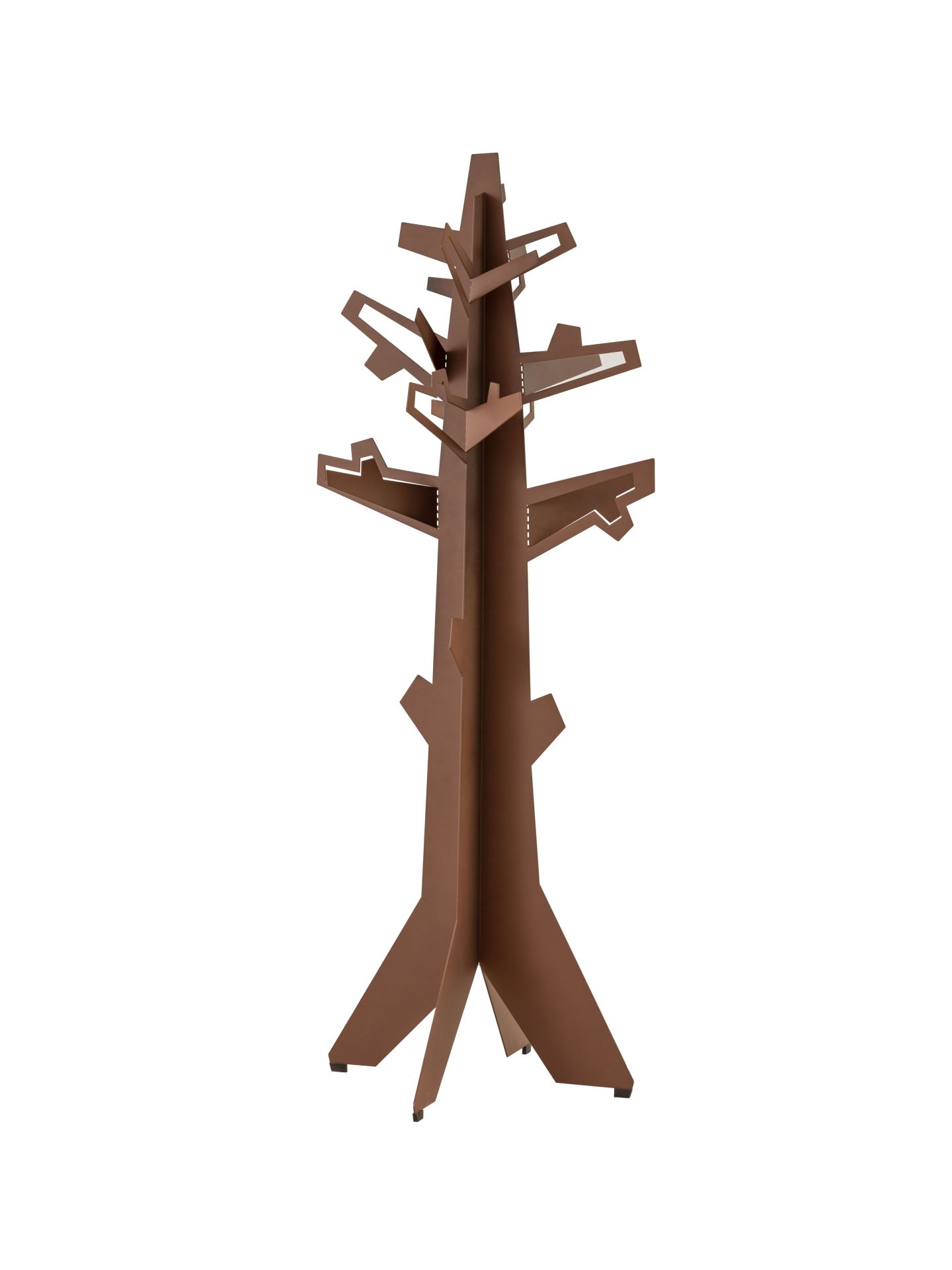 Forest for the Trees Kleiderständer von vanEsch, rostbraun, in Baumform für Jacken und Mäntel.