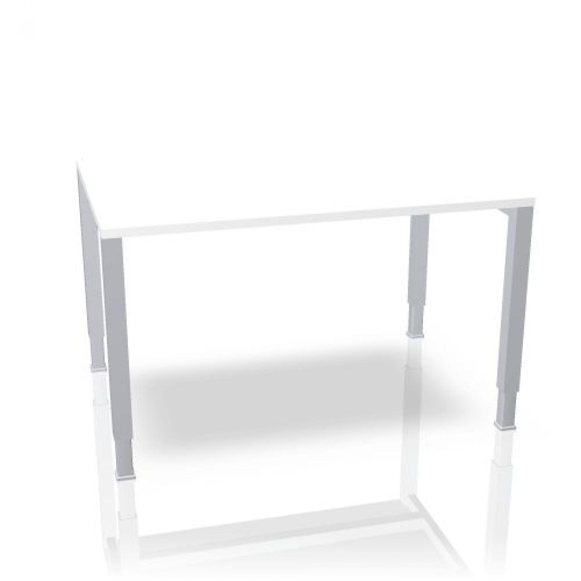 Weißer Basic Konferenztisch von König+Neurath mit höhenverstellbaren, silberfarbenen Beinen für moderne Büros.