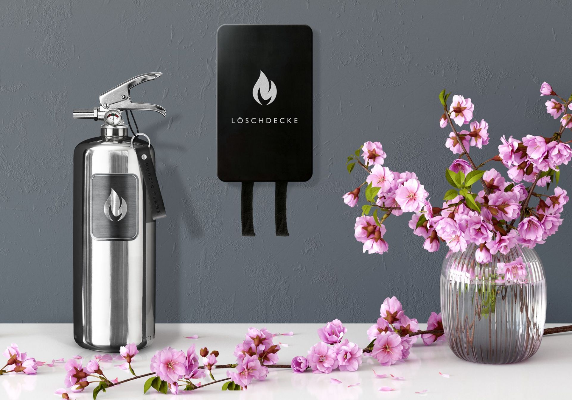 Feuerlöscher Steel Edition 2 kg polierter Edelstahl Nordic Flame EINZELSTÜCK