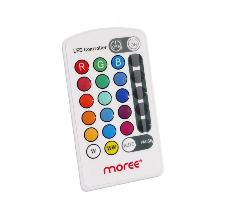 Moree Bubble LED Tisch Fernbedienung zur Steuerung der Lichtfarben und Funktionen.