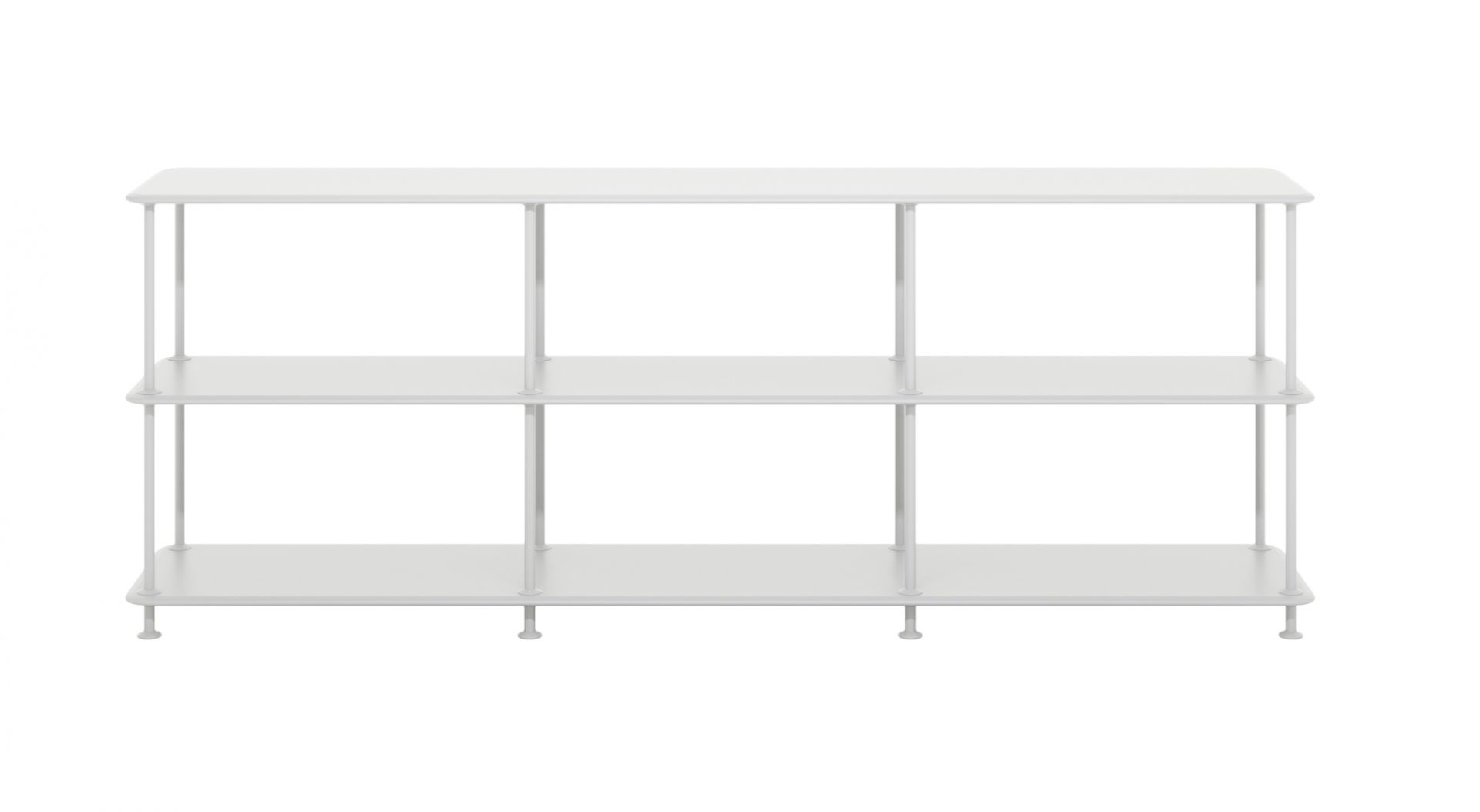 Montana Free Regal B 203,4 x H 75,8 cm New White QUICK SHIP Montana Free Regal in Weiß mit drei Fächern, modernes Design für Wohnzimmer und Büro.