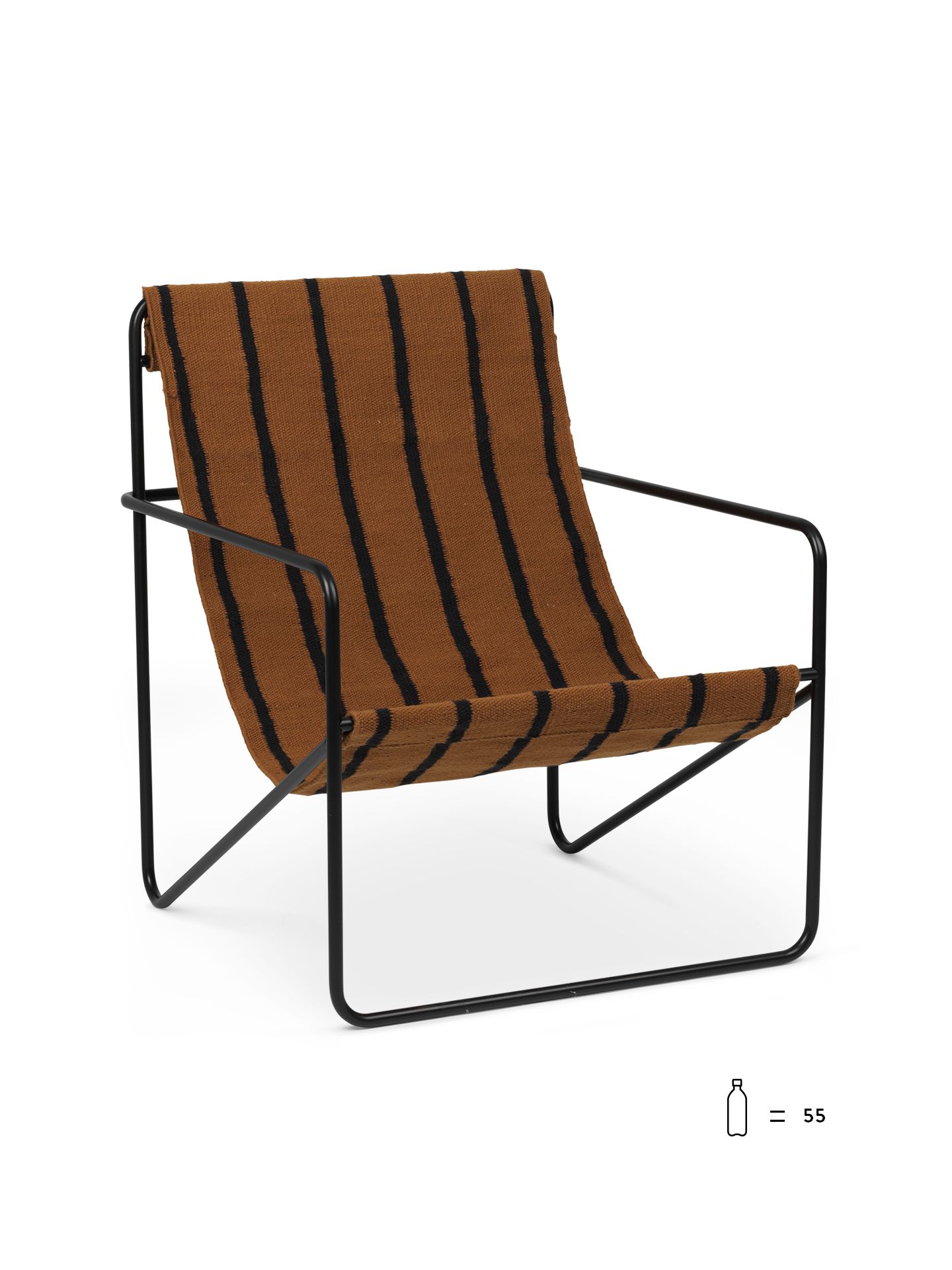 Desert Chair Loungesessel Schwarz / Stripe Ferm Living