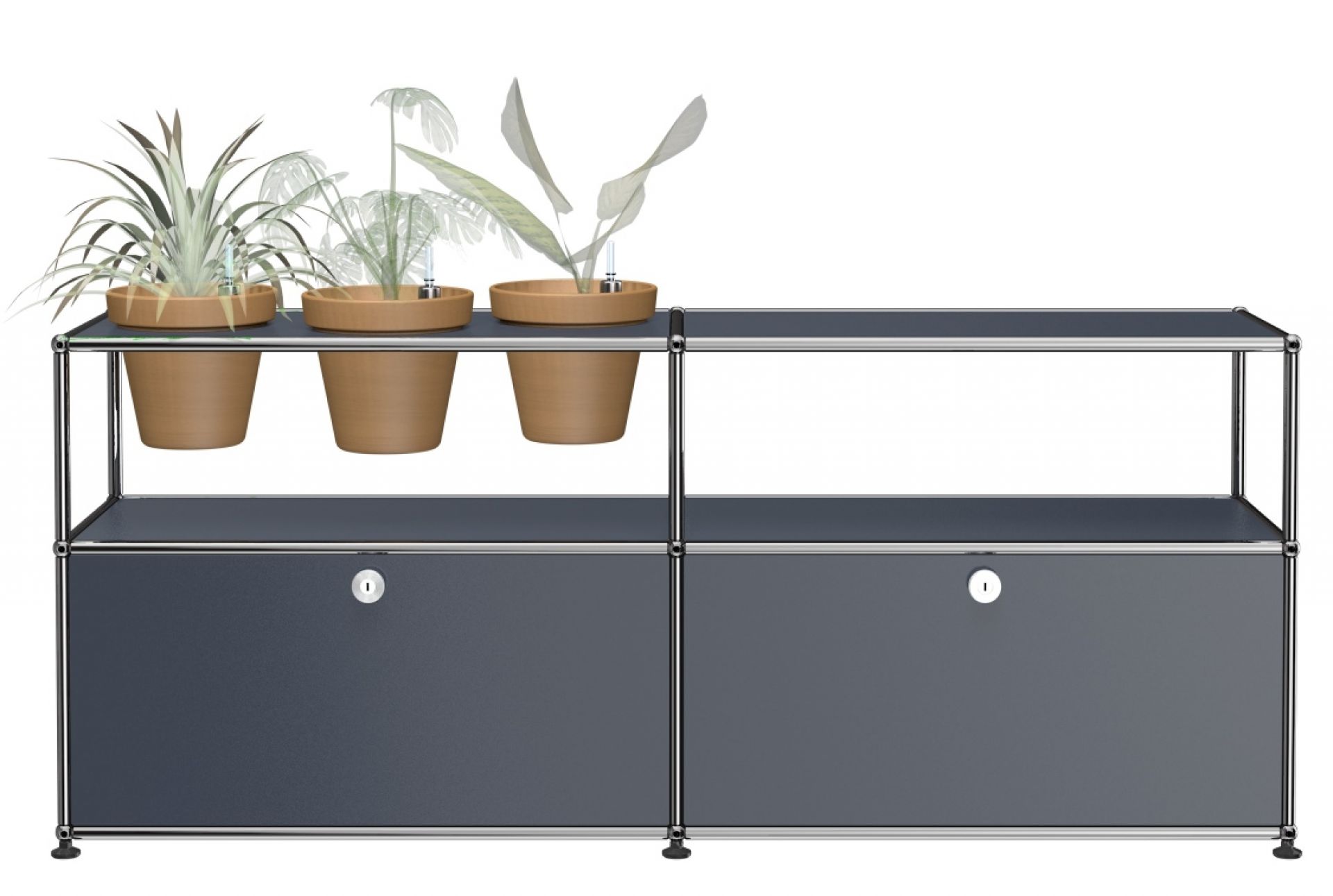 Pflanzenwelten Sideboard Konfiguration 1 USM Haller Anthrazitgrau