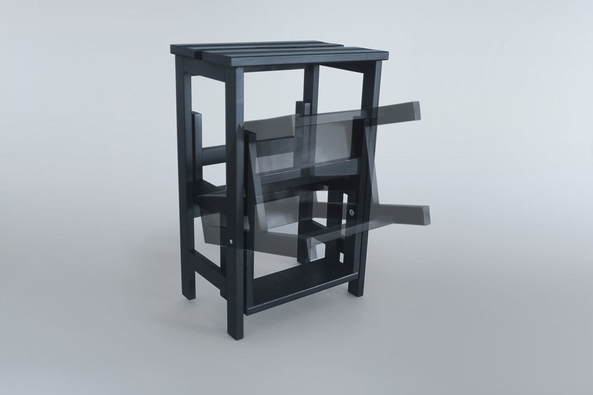 Stool Ladder Hockerleiter Buche natur Radius