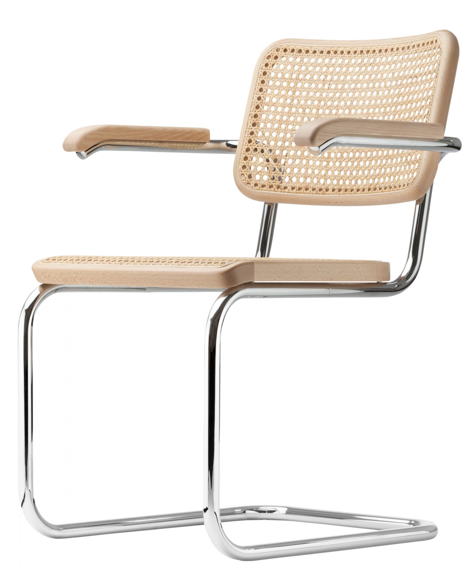 S 64 V Stahlrohr Klassiker Freischwinger Thonet Schwarz - Chrom