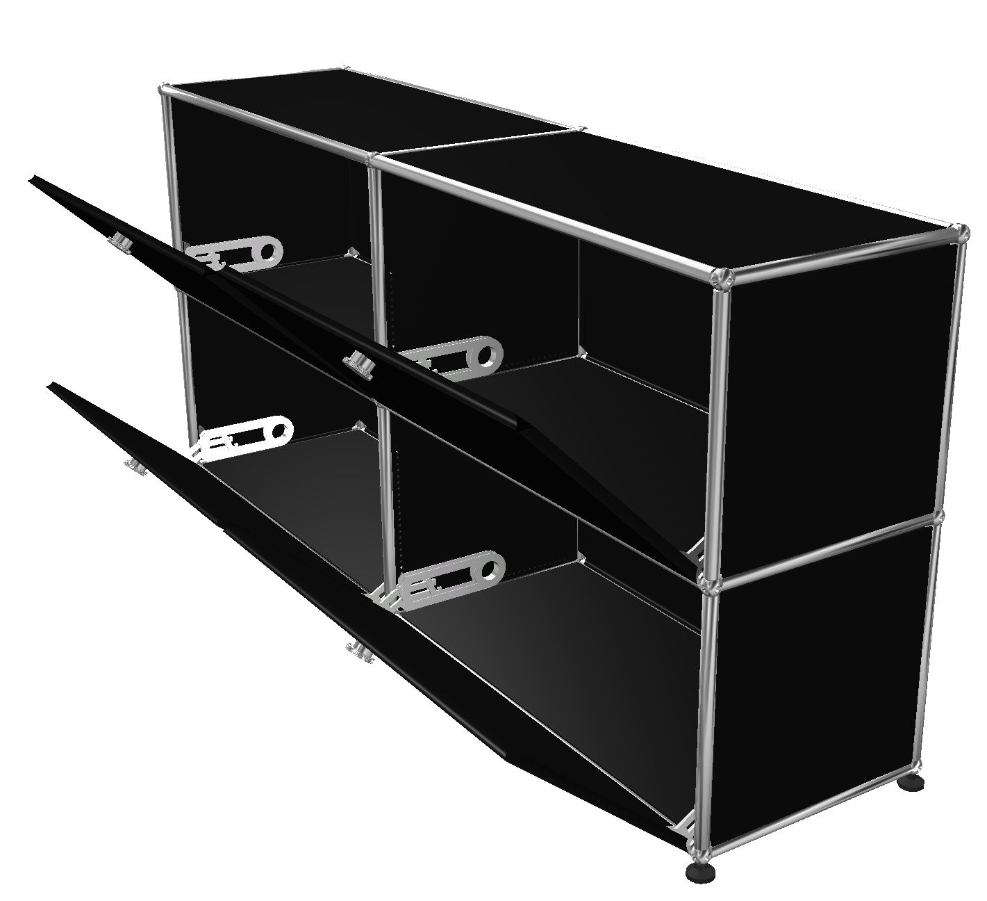 USM Haller Sideboard 4 Klappen Graphitschwarz - FAST DELIVERY