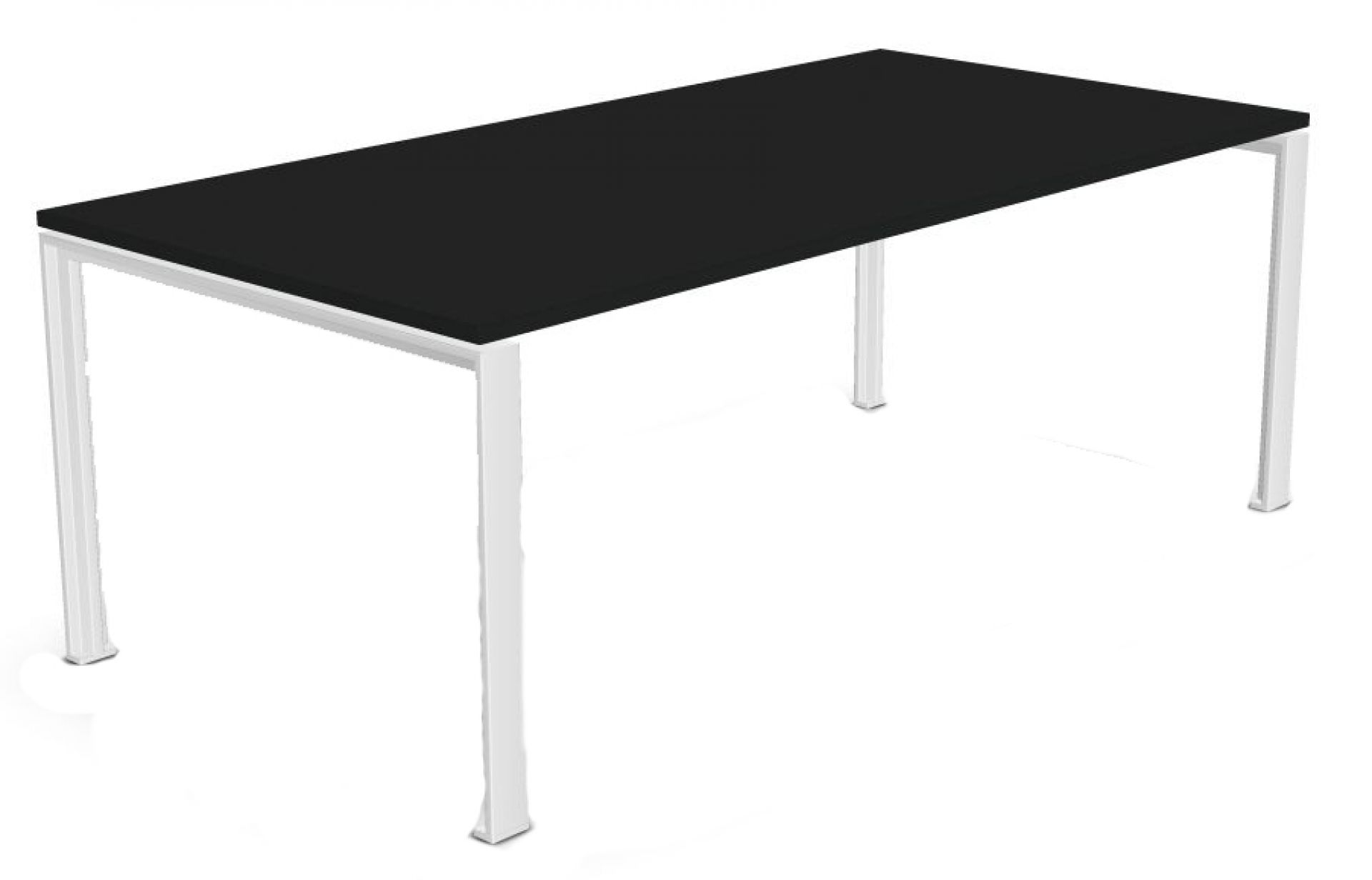 DOIT4 Konferenztisch von König+Neurath mit schwarzer Tischplatte und weißem Gestell für moderne Büros.