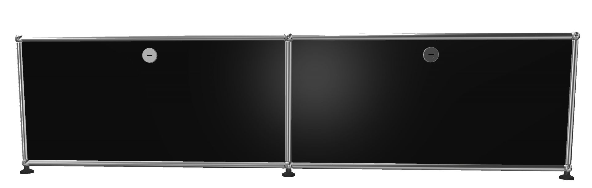 USM Haller Lowboard 2 Klappen Graphitschwarz - FAST DELIVERY