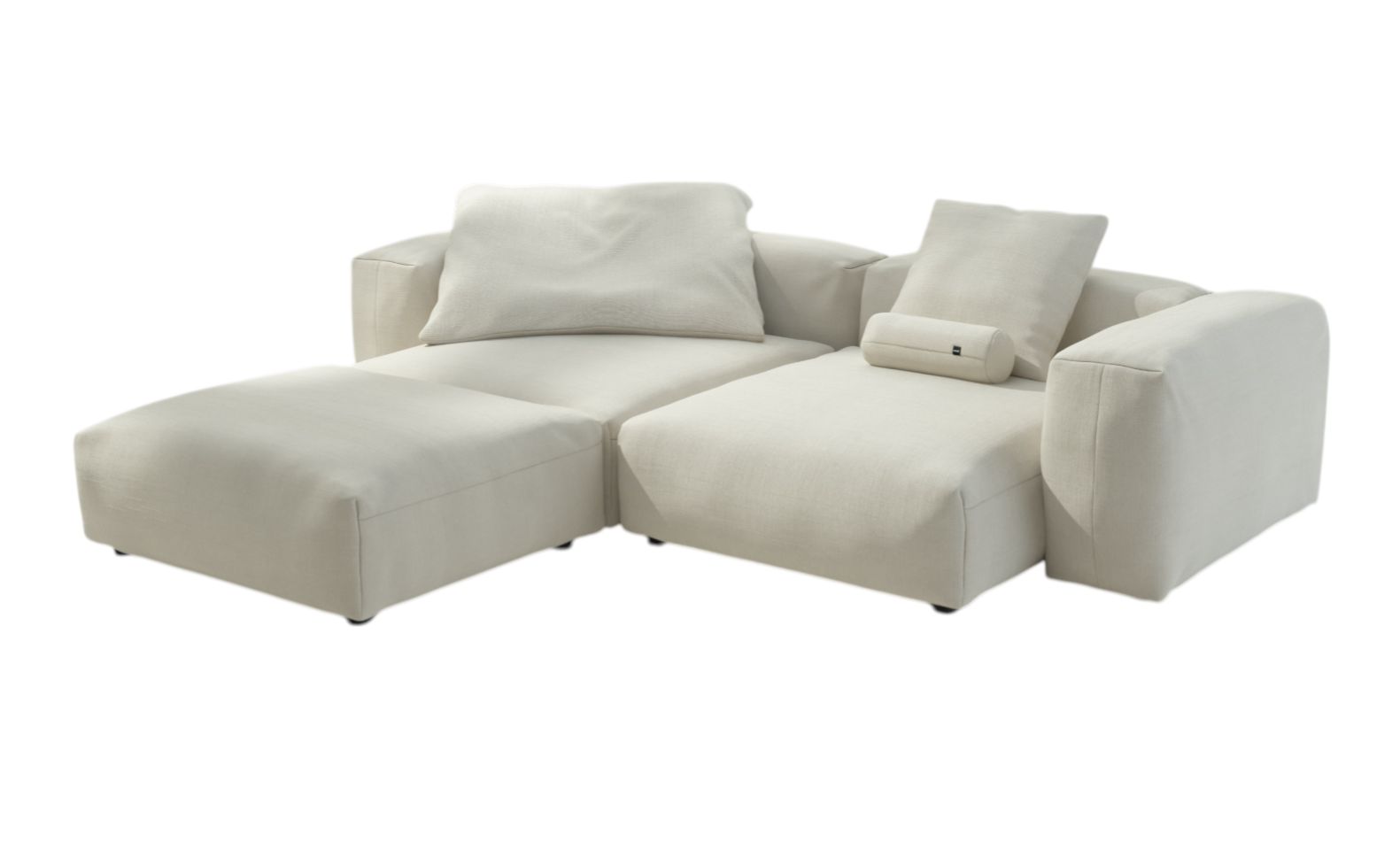 Beige vetsak Outdoor Sofa Set mit Kissen, modernes 3,5-Sitzer Lounge Sofa für Garten und Terrasse.