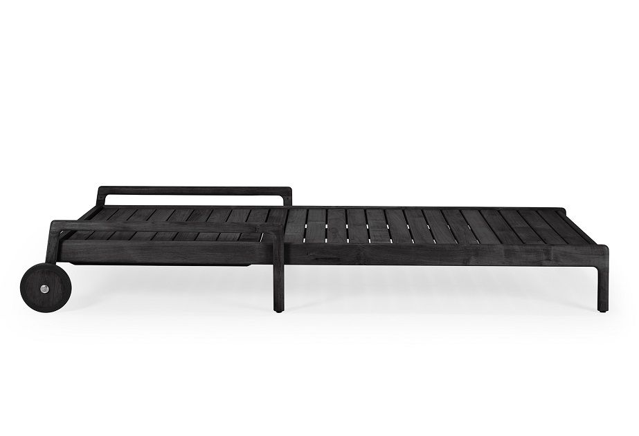 Jack Outdoor verstellbare Liege Teak schwarz lackiert Ethnicraft