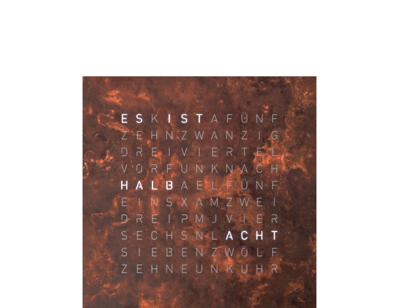Frontcover für Earth 13.5 Tischuhr / Zeitobjekt Deutsch QLOCKTWO