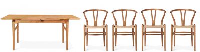Dining Set 1 CH327 B 190 cm + 4x CH24 Chair Teak Carl Hansen & Søn