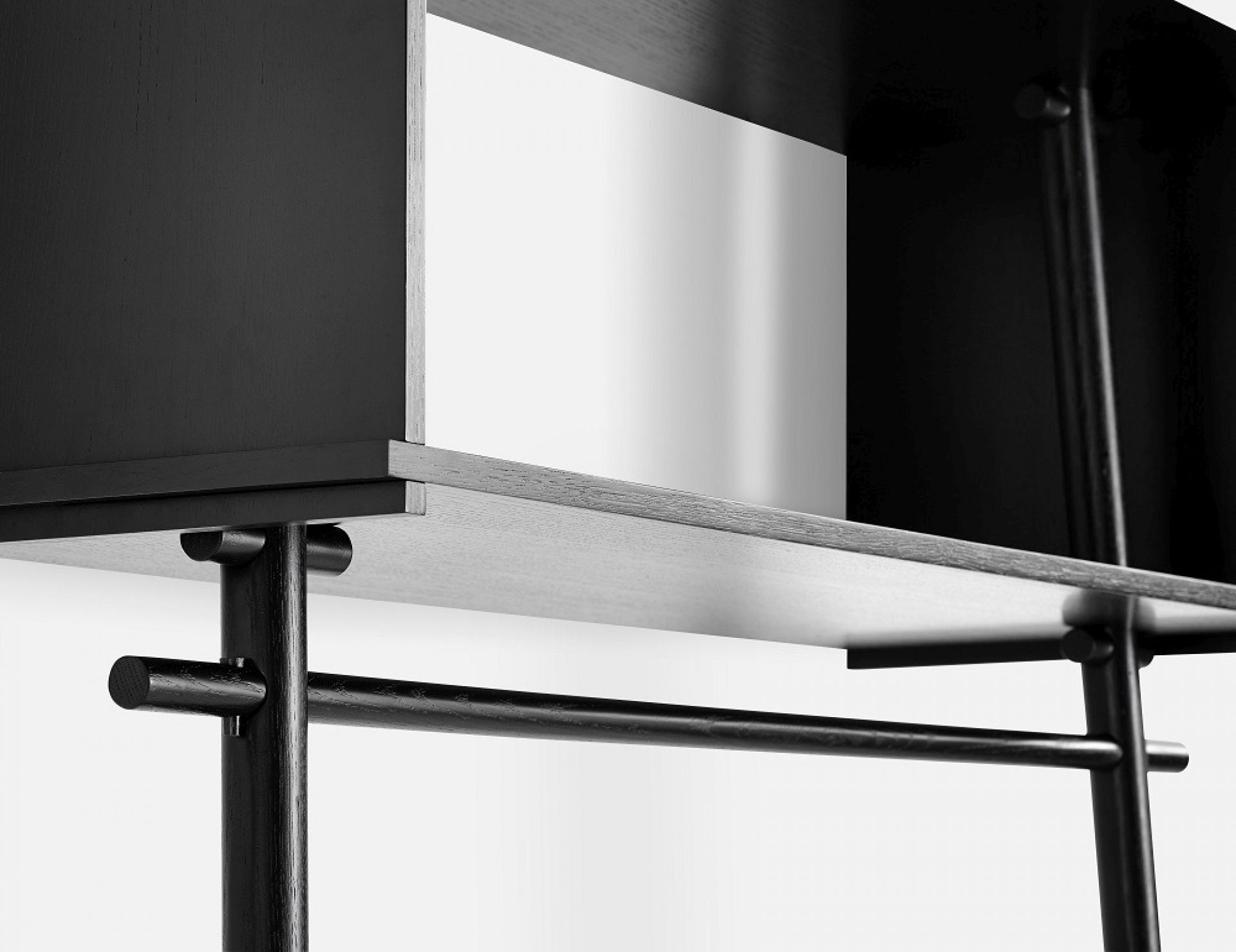 Töjbox Anlehngarderobe Woud Bx80 cm Eiche schwarz