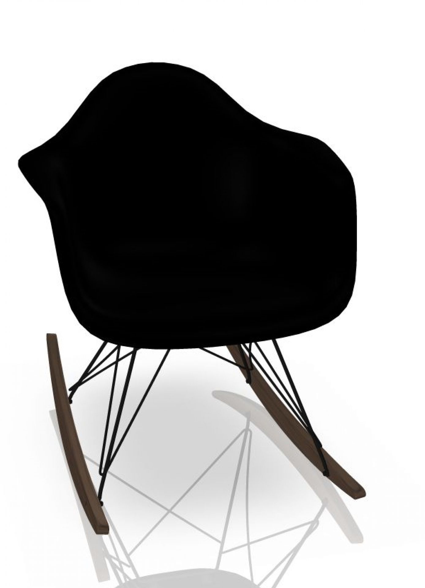 Vitra Eames Plastic Arm Rocking Chair RAR Schaukelstuhl Ahorn dunkel-Schwarz-Tiefschwarz