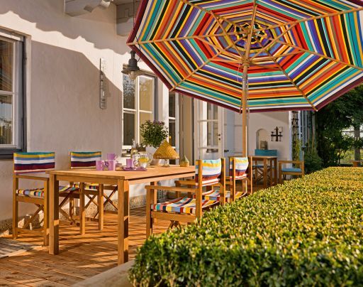 Klassikerschirm / Sonnenschirm Multicolor / Flaschenzug & Knick Weishäupl 
