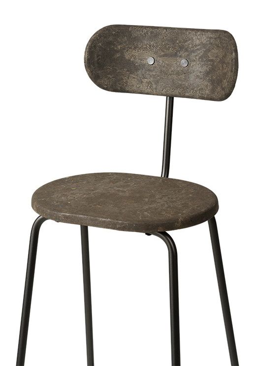 Earth Stool Barhocker mit Rückenlehne Mater Waste dunkel H 104 cm