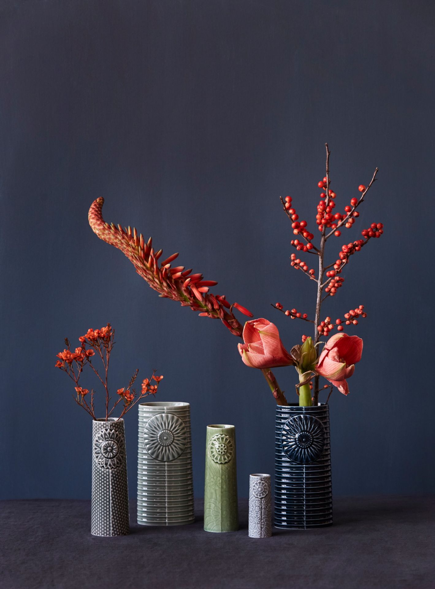 Pipanella Flower blue grey Vase micro Dottir EINZELSTÜCK