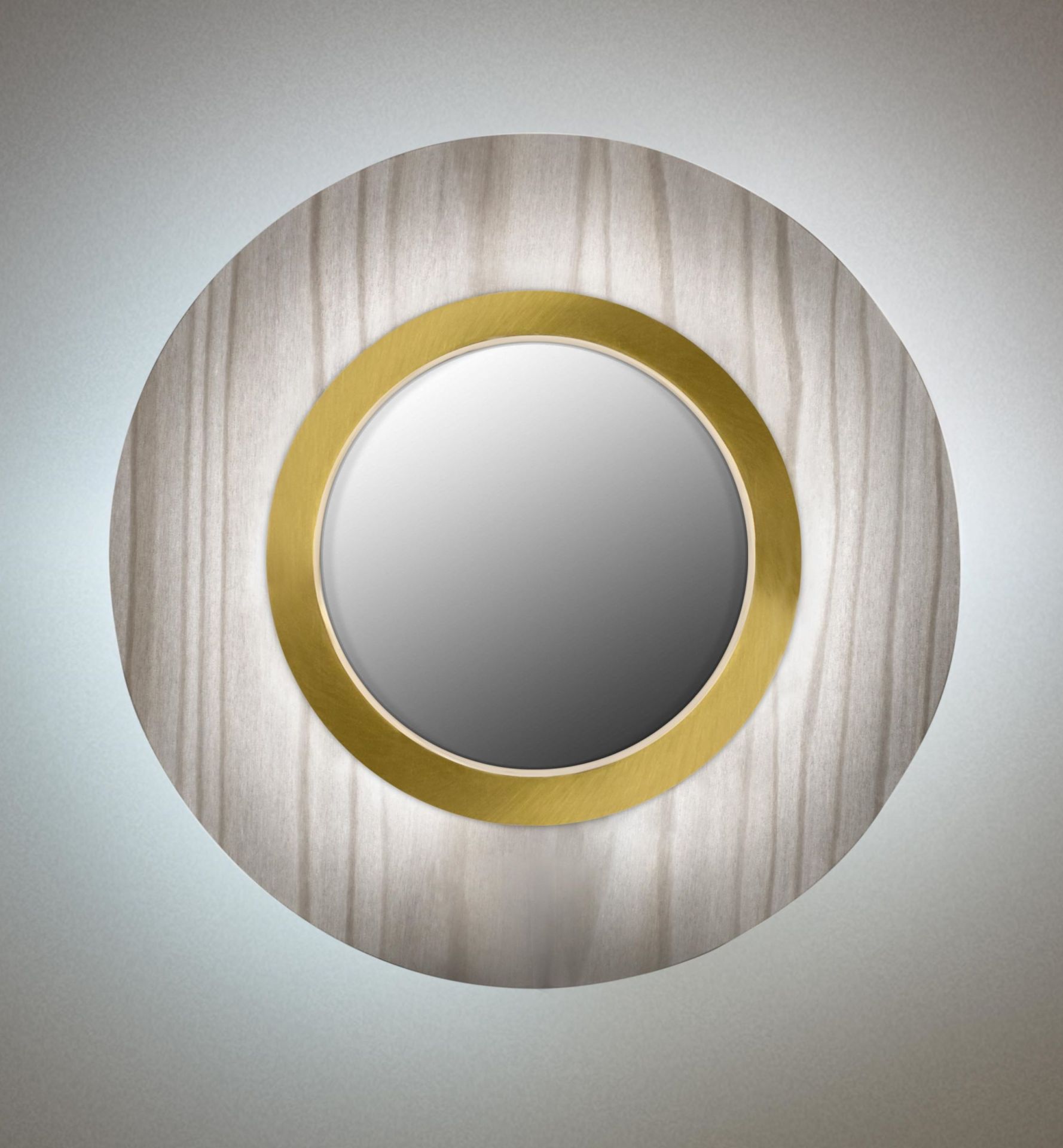 Lens LED Wandleuchte rund Metallring in Gold Grau LZF Lamps