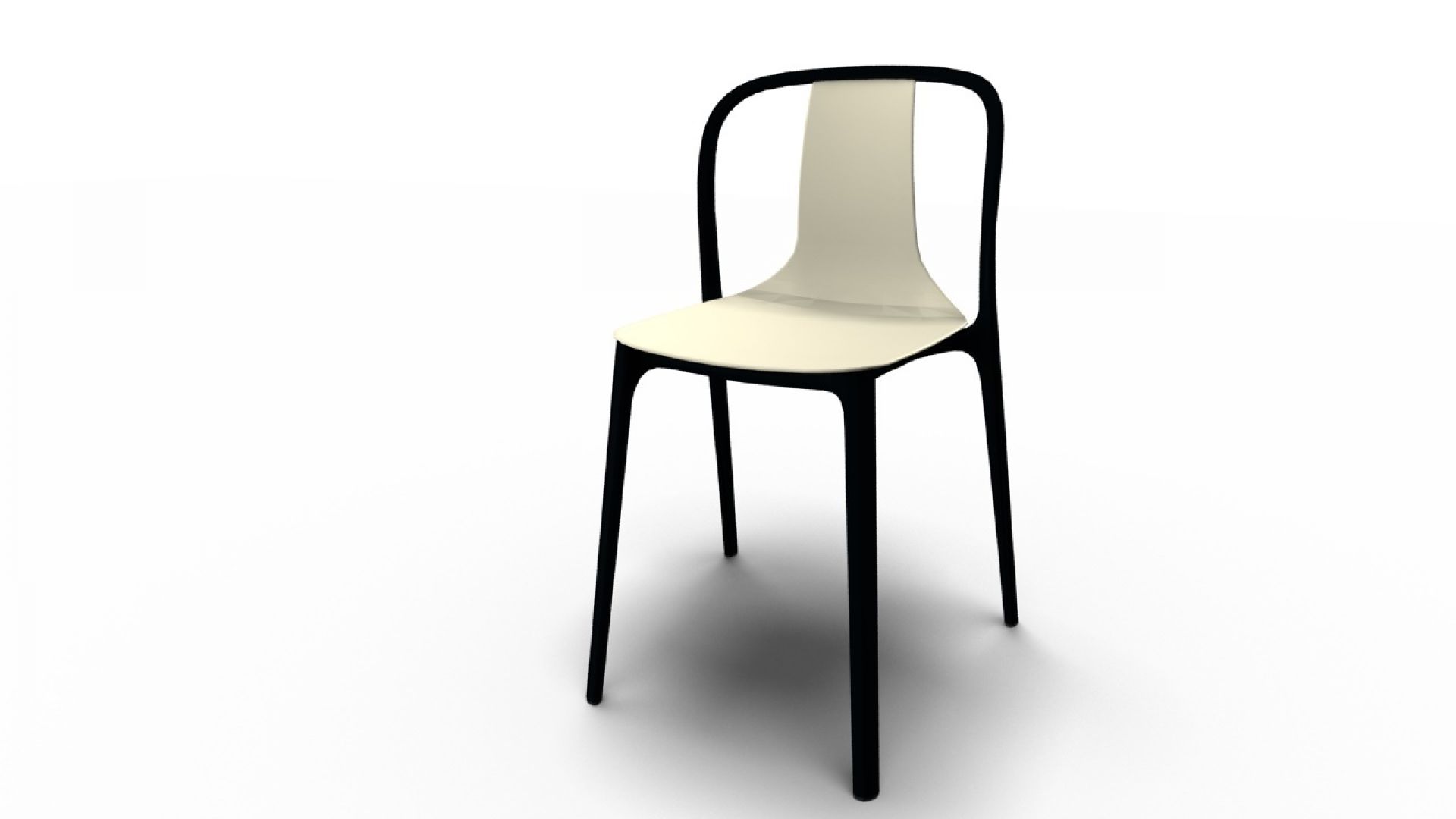 Belleville Chair Plastik Stuhl Vitra creme
