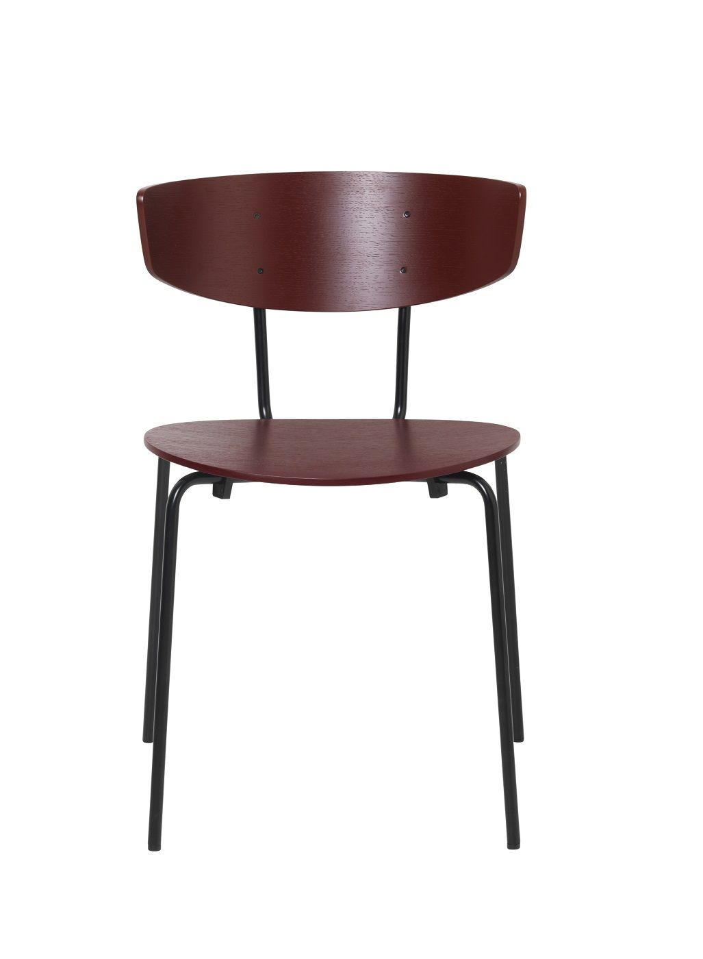 Herman Chair Stuhl Ferm Living Herman Chair Stuhl von Ferm Living: Holzstuhl in Braun mit schwarzem Metallgestell.