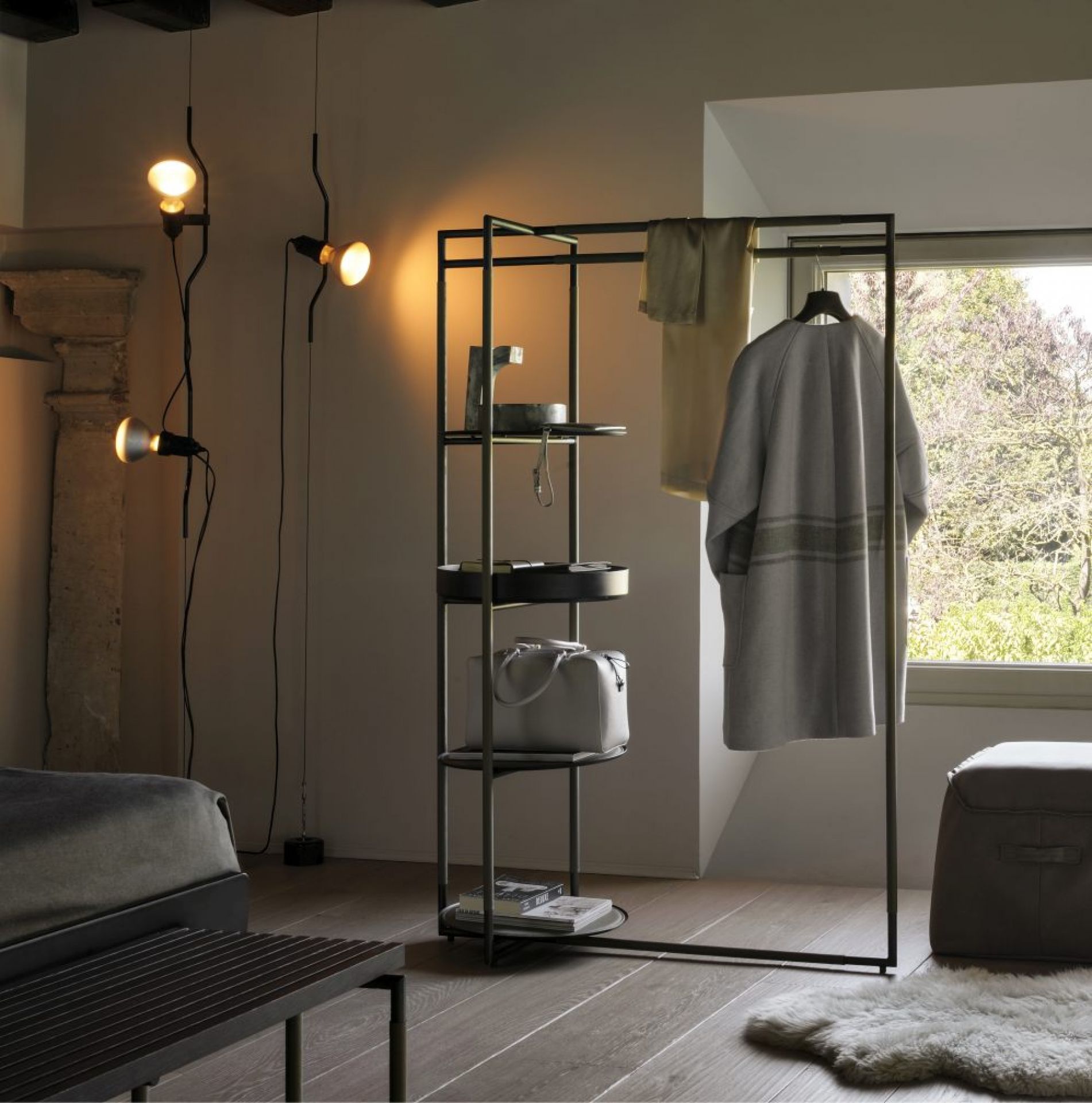 Parentesi Lamp Leuchte mit Schalter Flos Rot