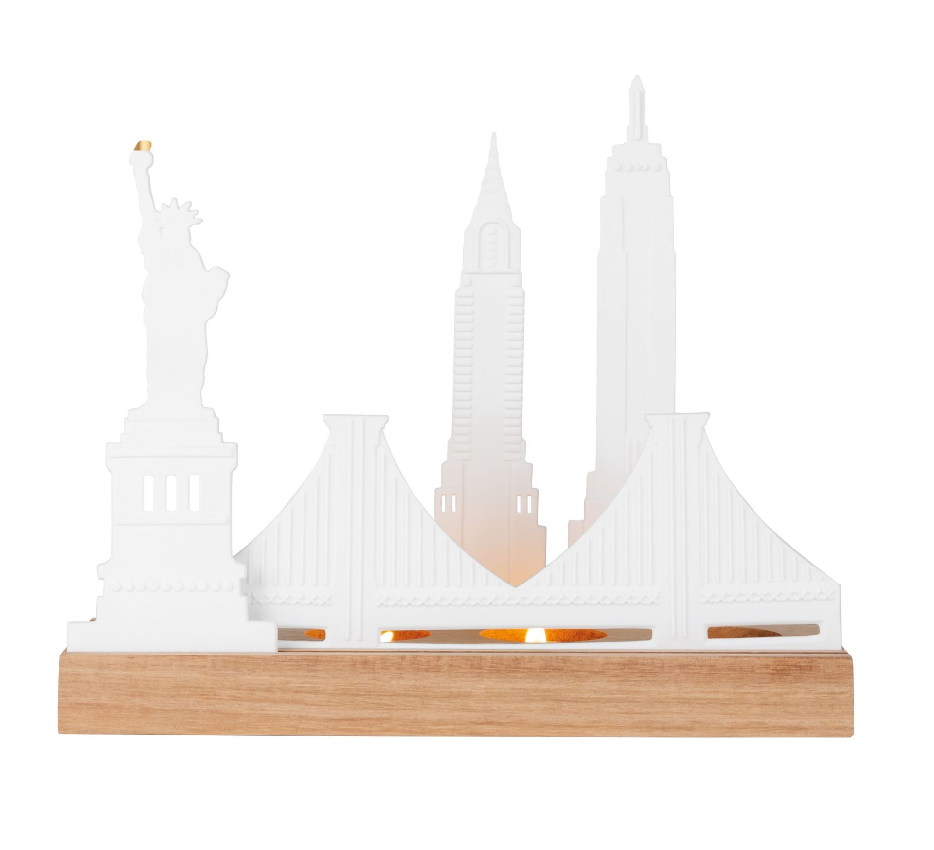 Lichtobjekt Stadtsilhouette New York Räder