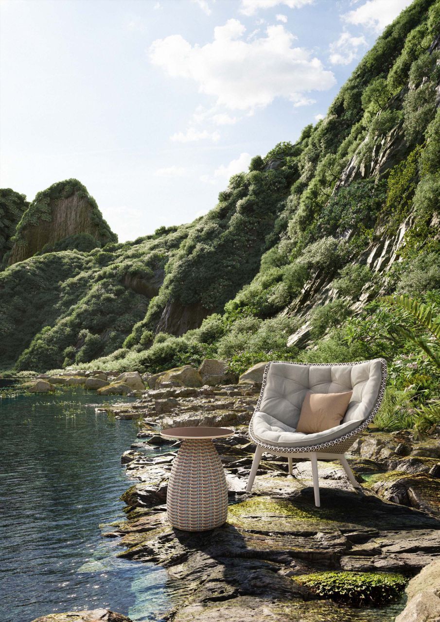 Mbrace Alu Hocker inkl. Sitzkissen Dedon