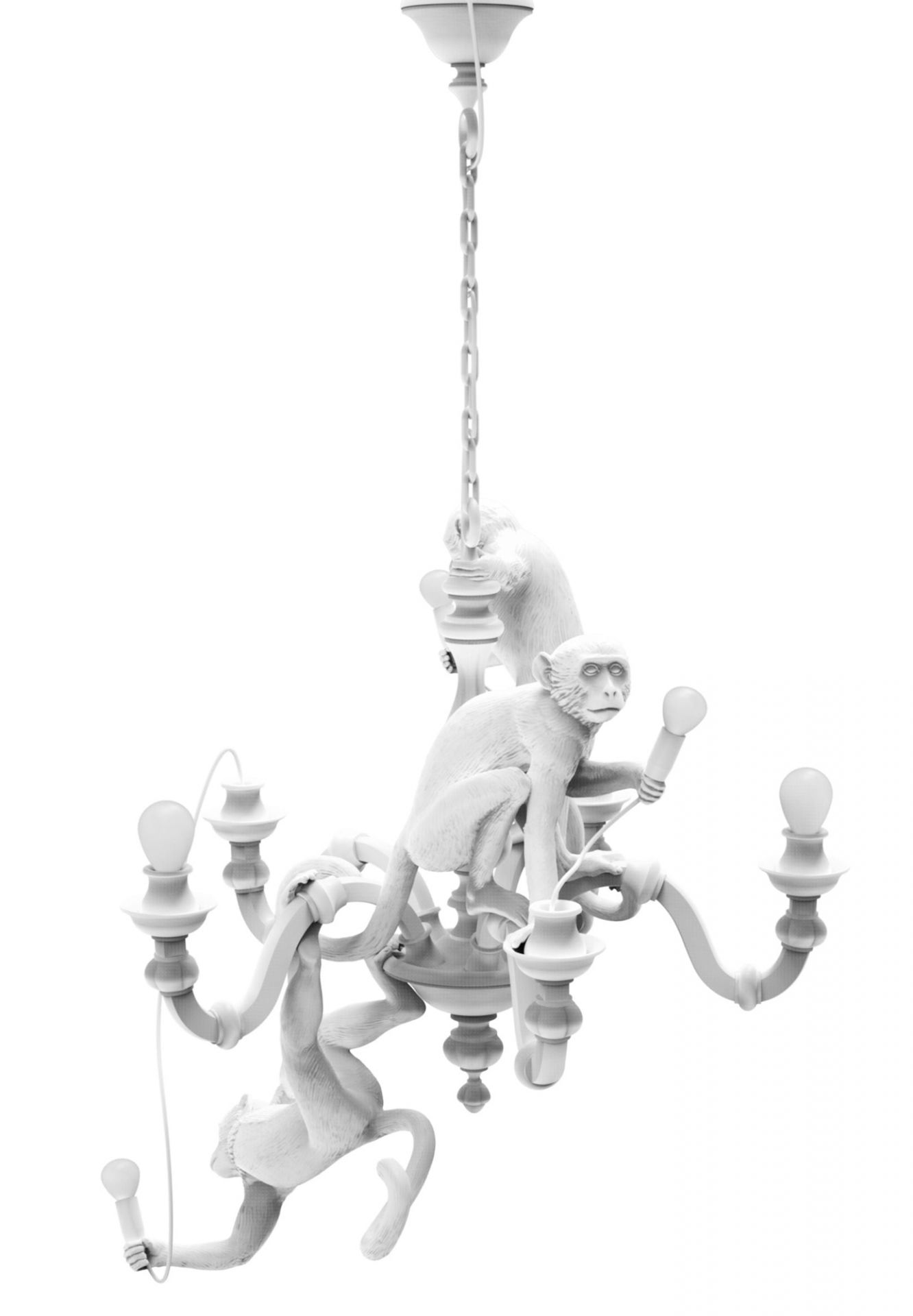 Monkey Chandelier Pendelleuchte Seletti Weiss