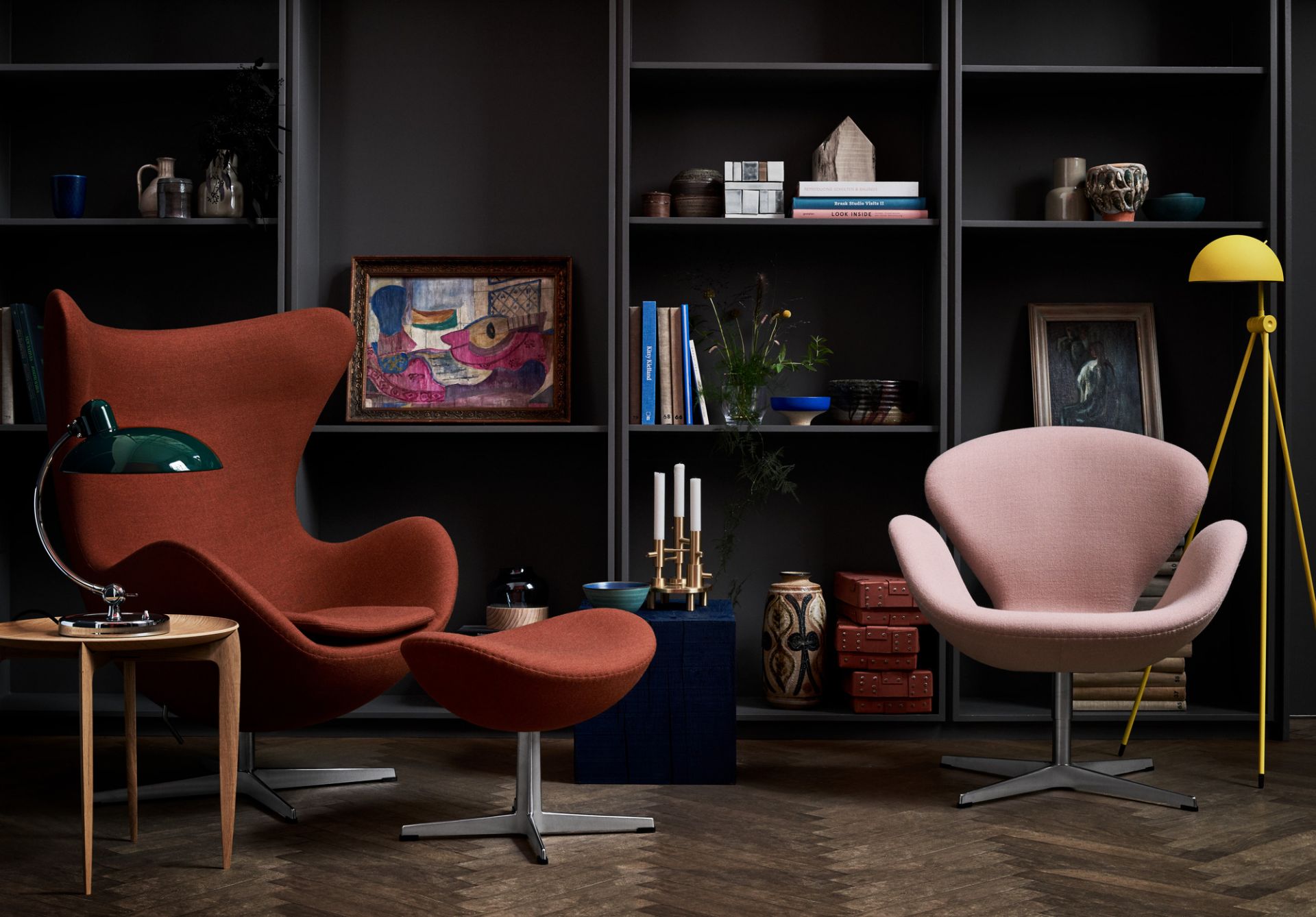 6631 T Luxus Tischleuchte KAISER idell Fritz Hansen schwarz hochglanz