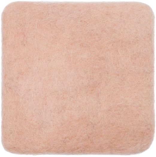 Detailaufnahme des rosa myfelt Filzteppichs, rechteckig, für Wohnräume und Schlafzimmer.