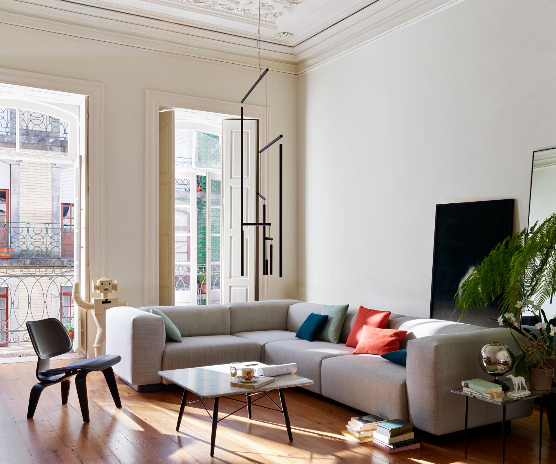 Soft Modular Sofa 3-Sitzer mit Chaise Longue Vitra