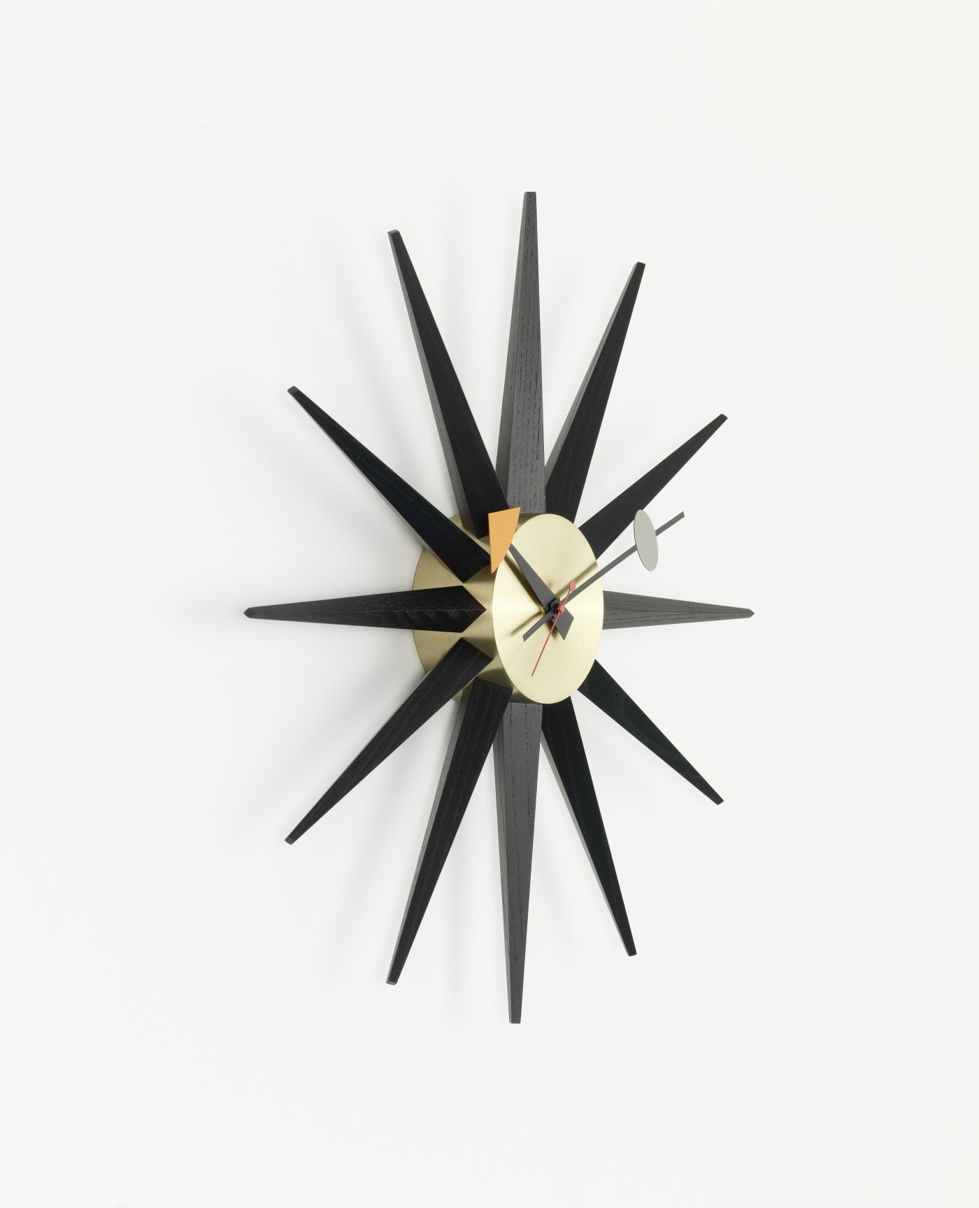 Sunburst Clock Uhr - schwarz / messing Wanduhr Vitra