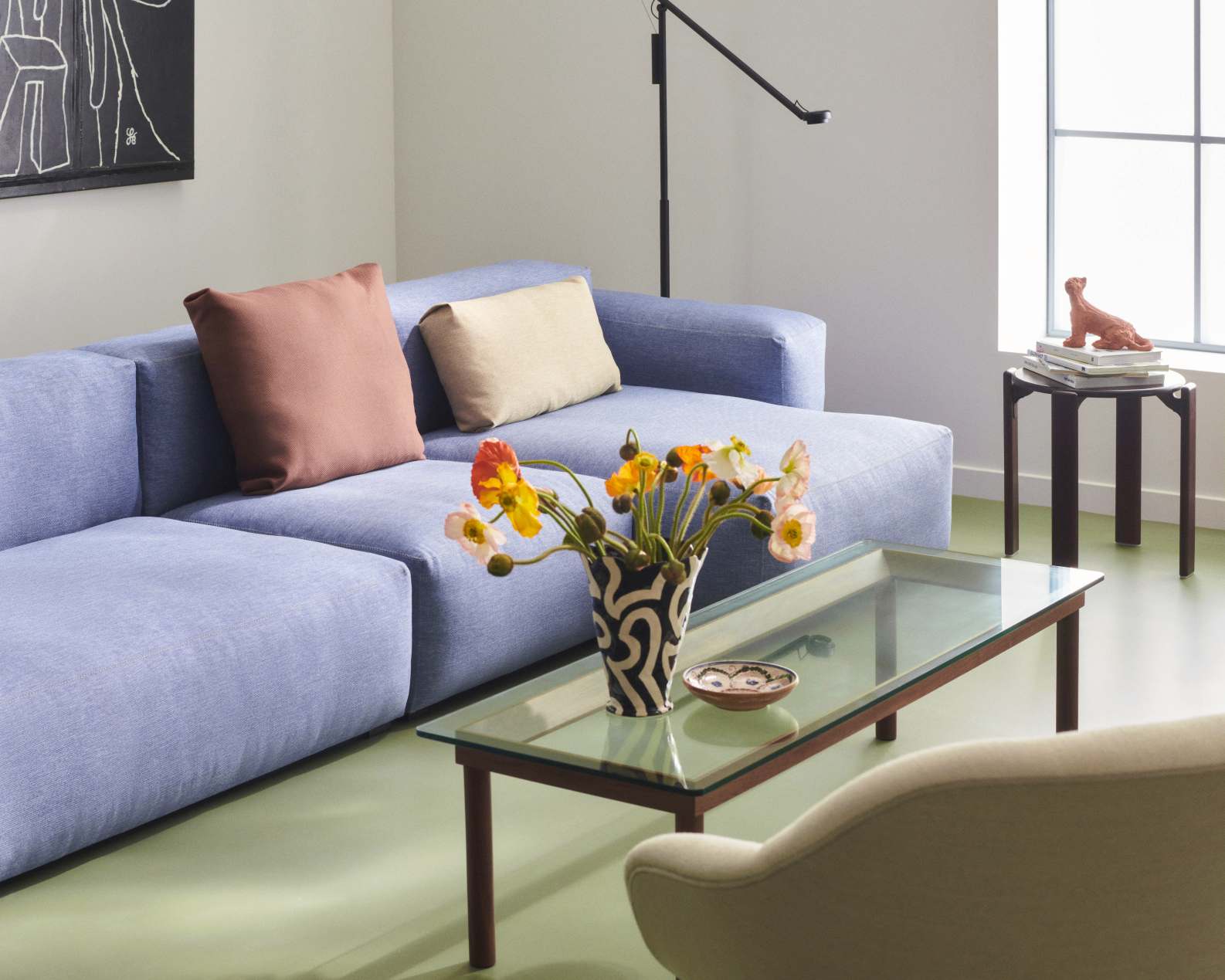 Mags Soft Sofa 3-Sitzer Combination 4 mit Armlehne rechts Hay