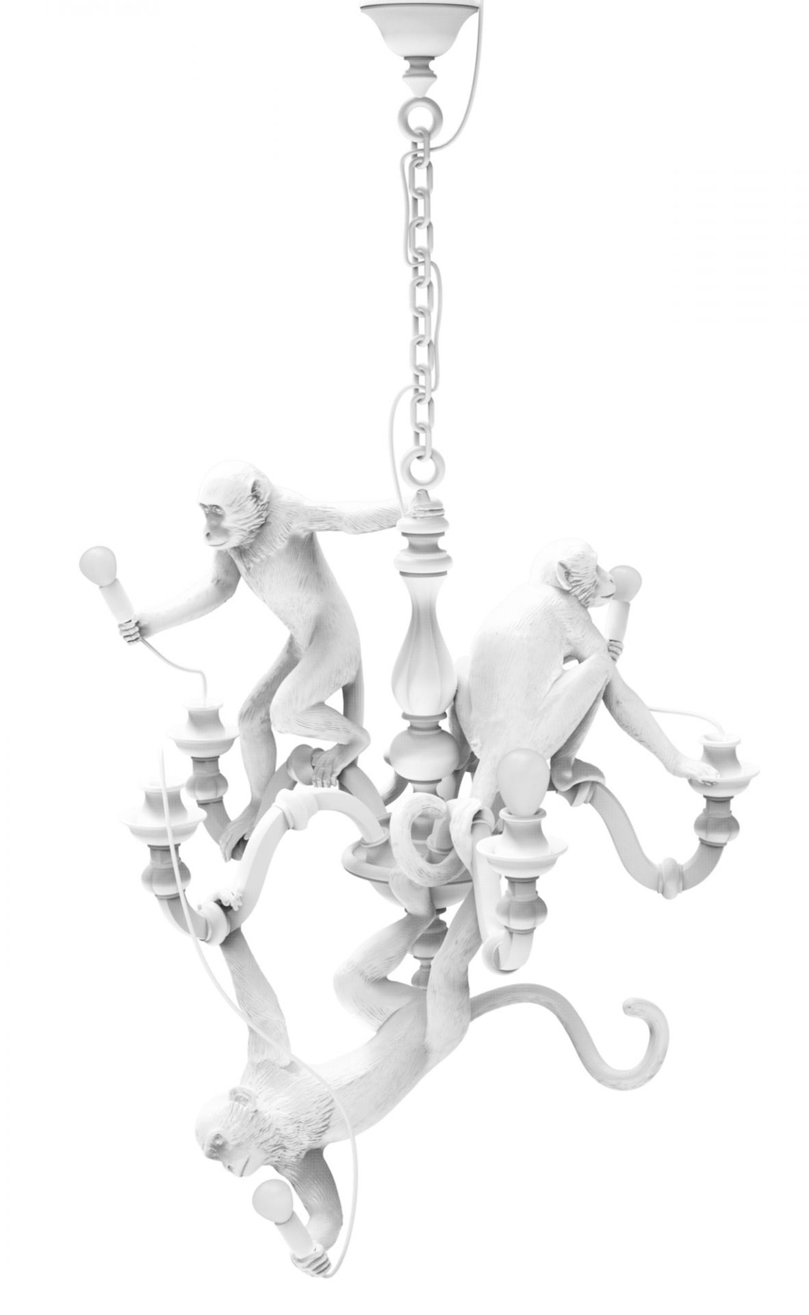 Monkey Chandelier Pendelleuchte Seletti Weiss