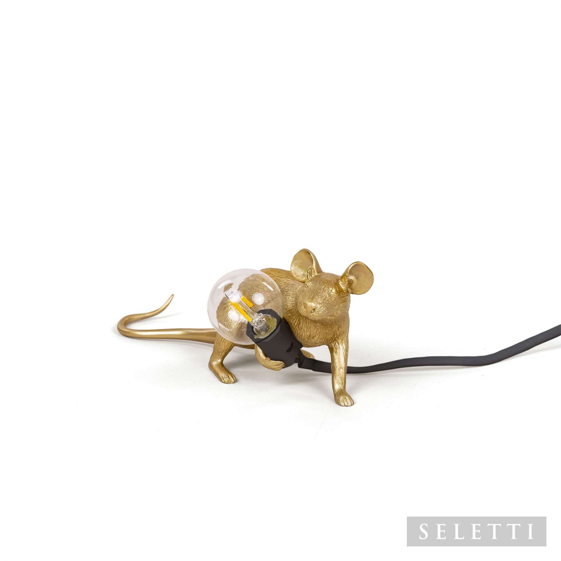 Mouse Lamp gold Lop Leuchte mit USB Seletti