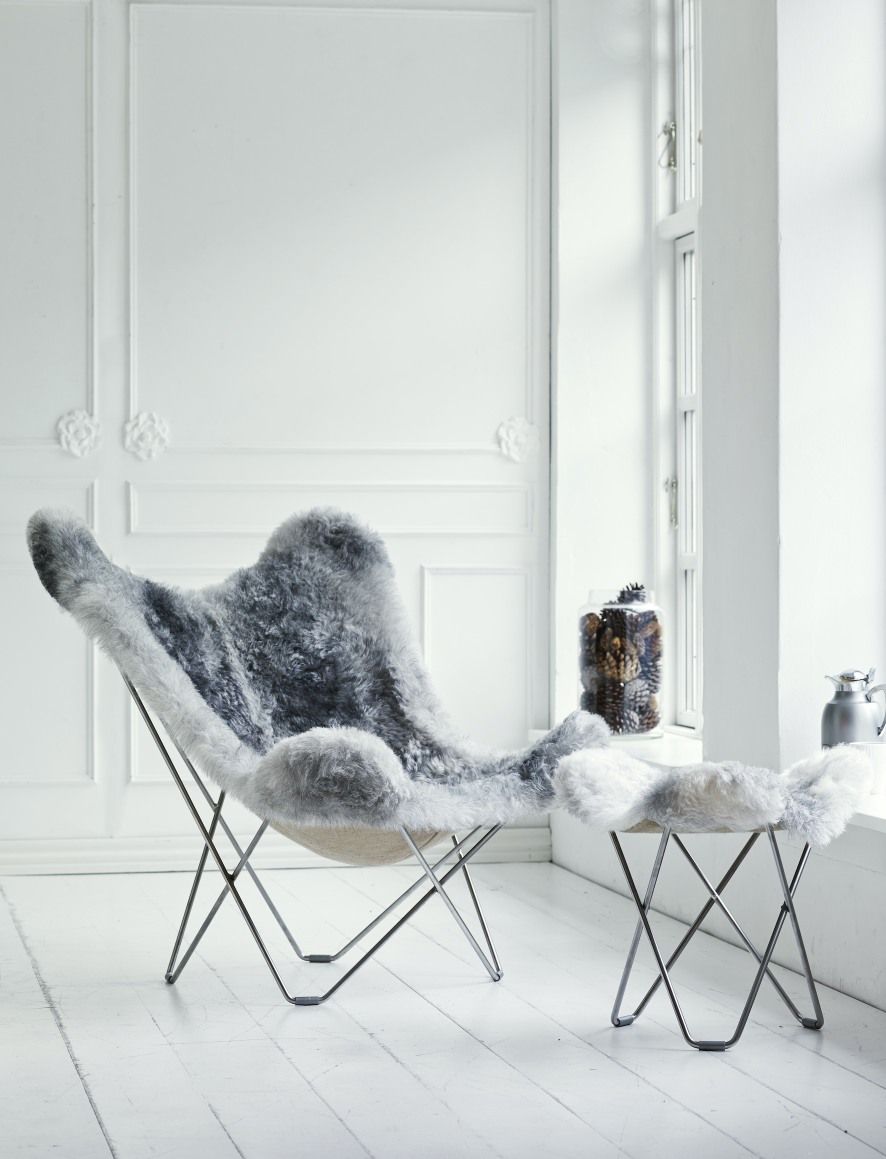 Iceland Flying Goose Schaffellhocker Cuero  