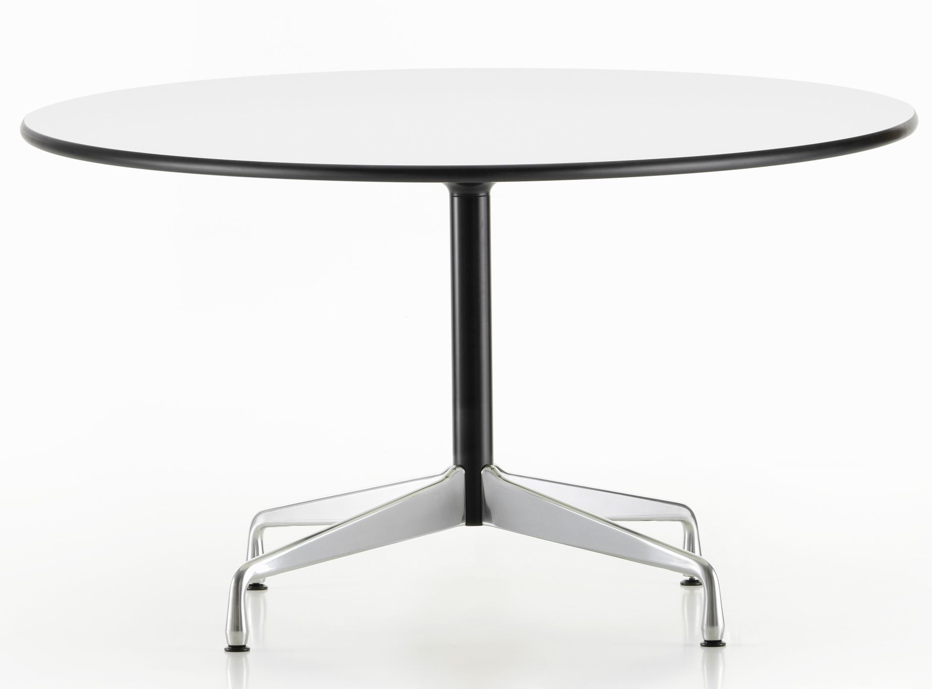 Eames Segmented Table Dining Rund Esstisch HPL WEISS / AUSLEGER POLIERT / STANDROHR BASIC DARK VITRA MÄNGELEXEMPLAR
