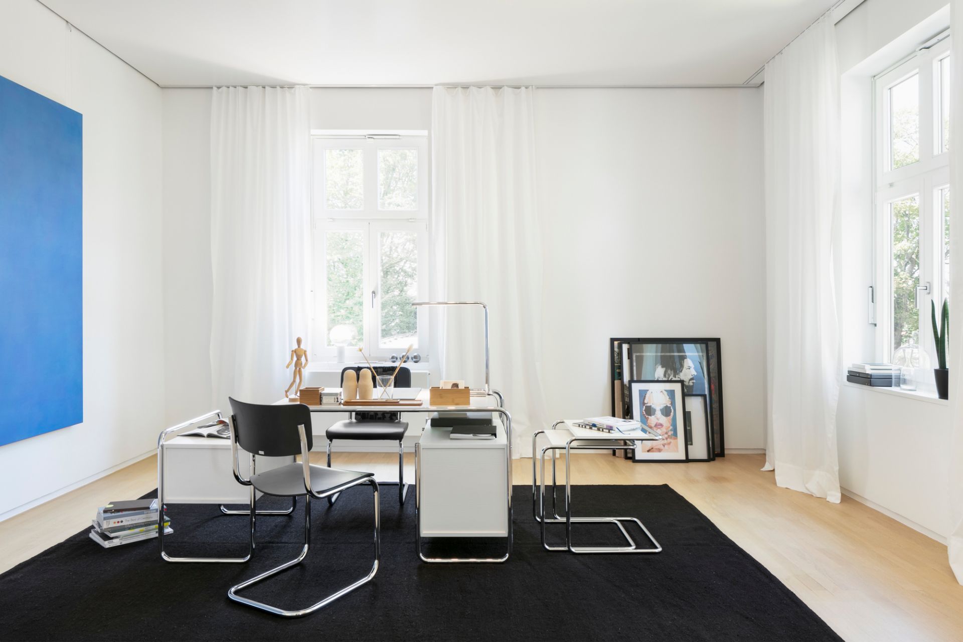 S 43 Stahlrohr Klassiker Freischwinger SCHWARZ - CHROM Thonet EINZELSTÜCK