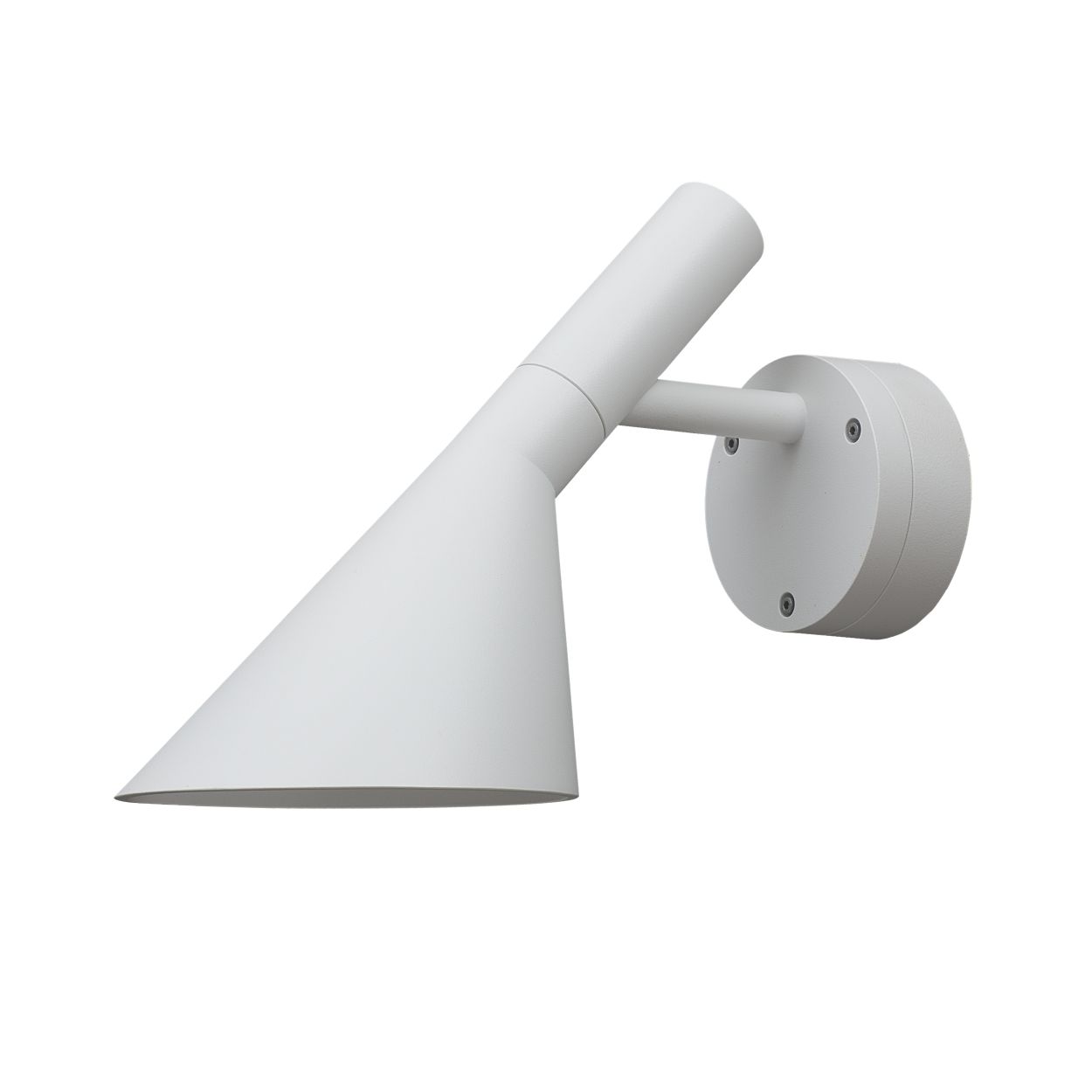 Weiße AJ 50 Wandleuchte von Louis Poulsen für den Außenbereich, moderne Beleuchtung.
