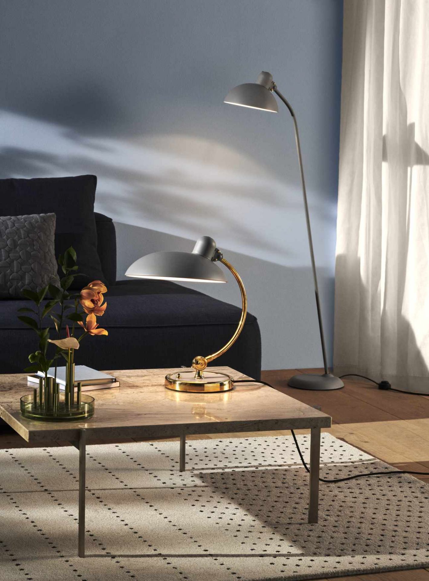 6631 T Luxus Tischleuchte KAISER idell Fritz Hansen Easy grey
