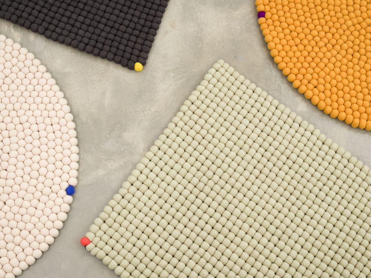 Big One Rund Filzteppich Ø 200 cm myfelt Grünbeige