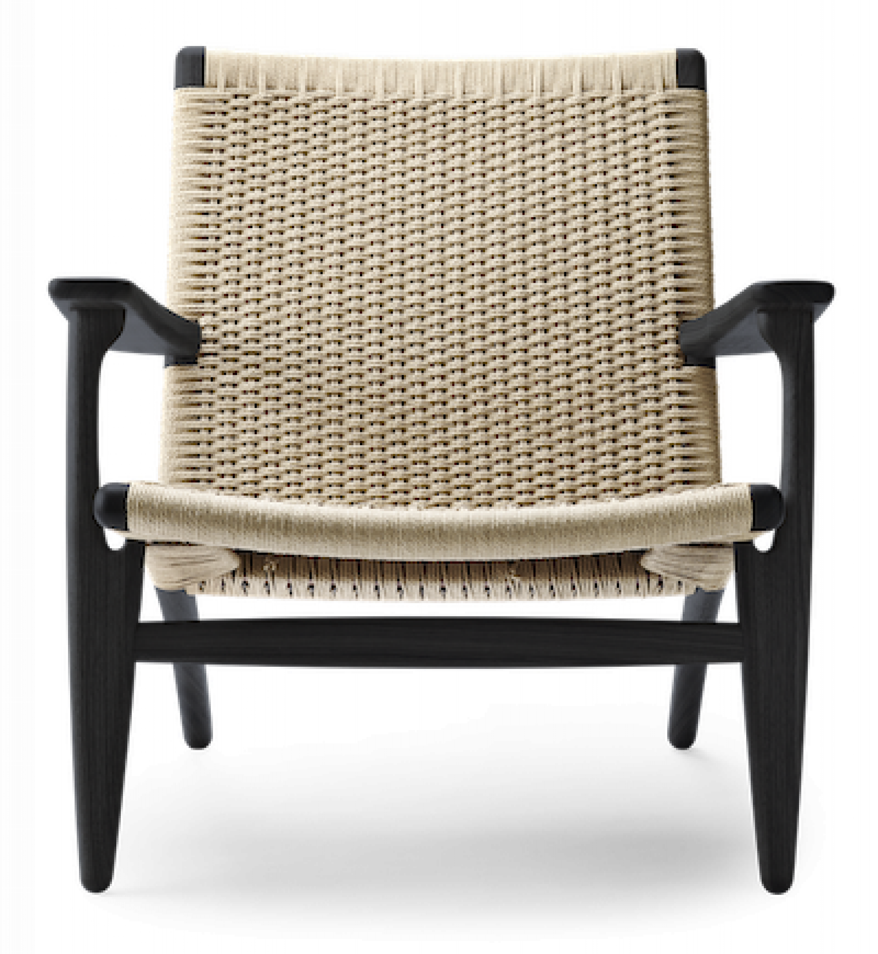 CH25 Lounge Sessel Eiche Schwarz Natur Geflecht Carl Hansen & Søn
