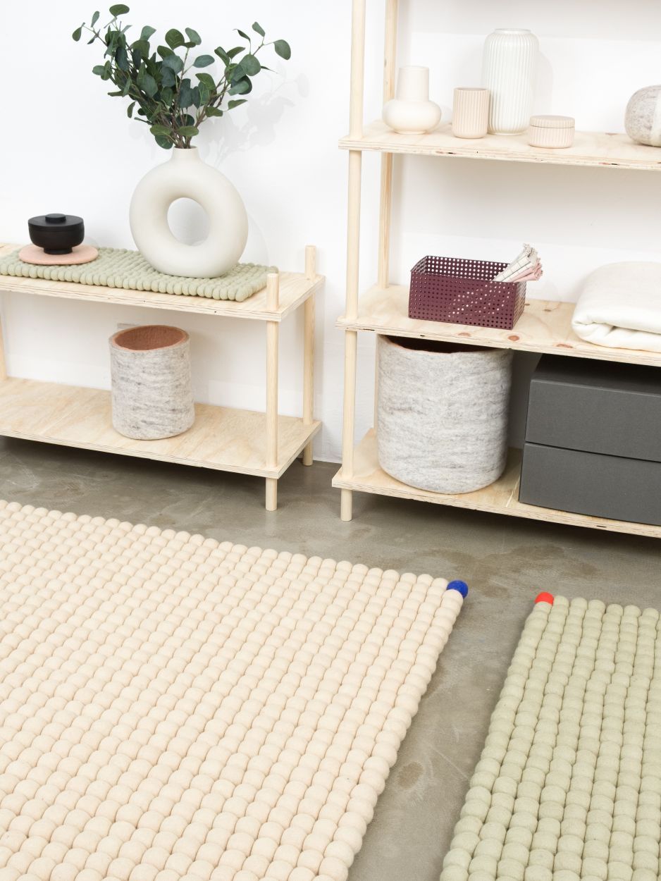 Big One Rechteckig Filzteppich 180 x 260 cm myfelt Grünbeige