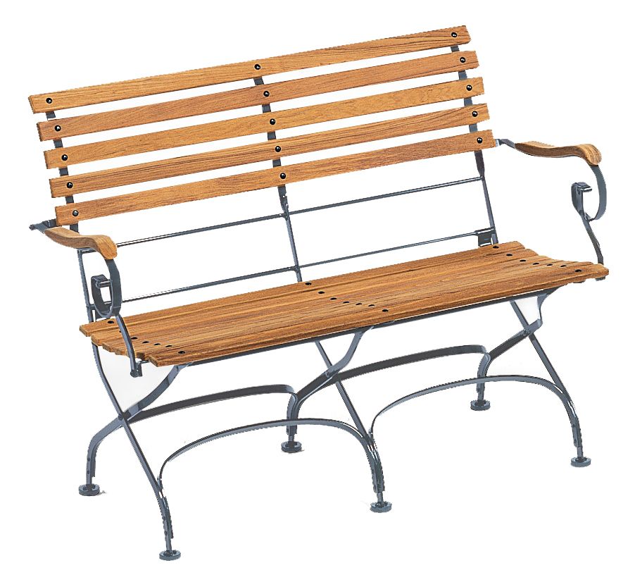 Classic 2-Sitzer Bank mit Armlehnen Outdoor Graphitgrau Weishäupl