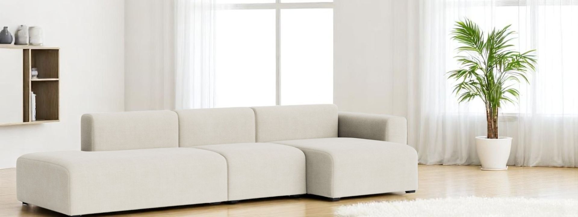 Mags Sofa 3-Sitzer Combination 4 Low Armrest mit Armlehne rechts Hay